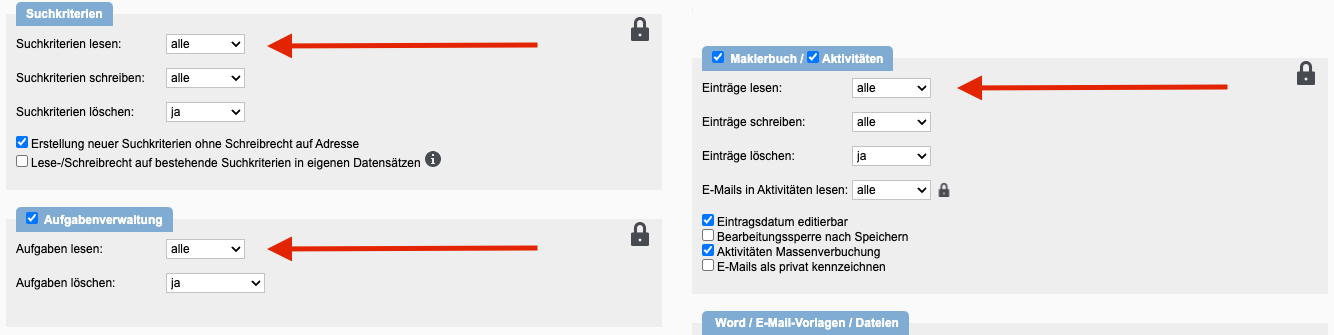 Api-Nutzerrechte für das Modul Adressen