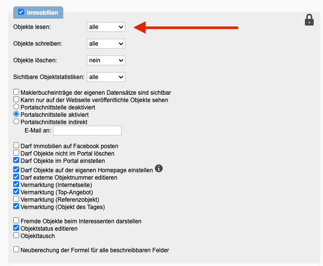 Api-Nutzerrechte für das Modul Adressen
